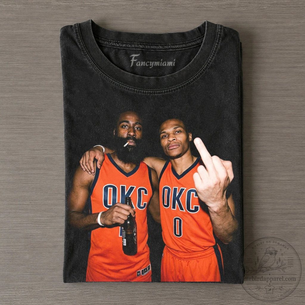James Harden Russell Westbrook Oklahoma City Thunder Basketball T-Shirt James Harden Russell Westbrook Oklahoma City Thunder Basketball T-Shirt