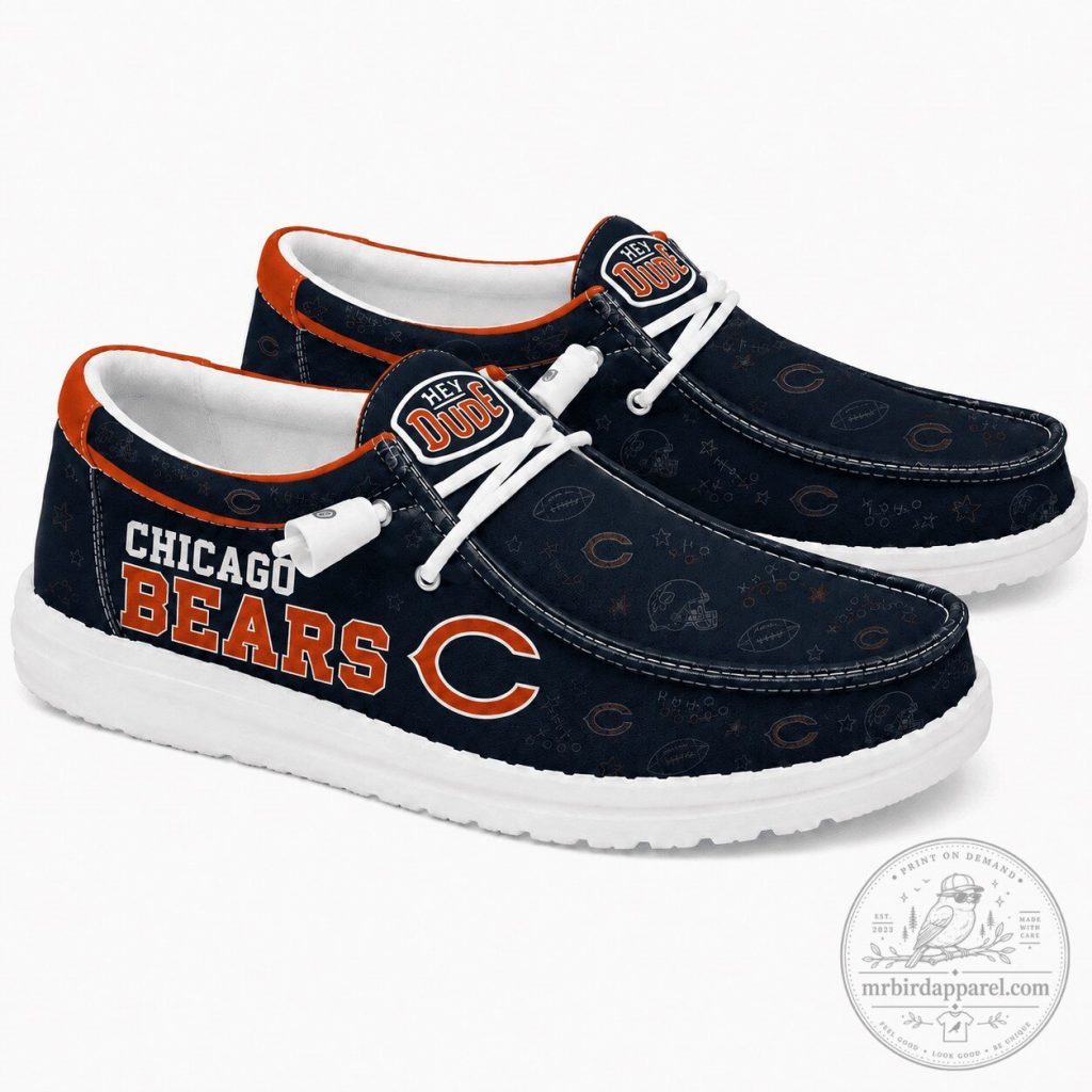 Chicago Bears NFL Football Team Hey Dude Style Slip-On Shoes Chicago Bears NFL Football Team Hey Dude Style Slip-On Shoes