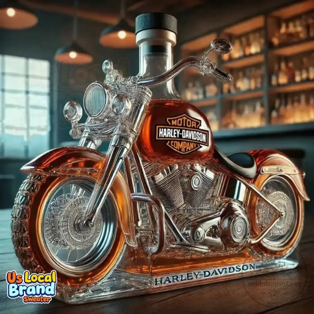 Whiskey Decanter Bottle in the Shape of a Harley-Davidson Motorcycle 46 Whiskey Decanter Bottle in the Shape of a Harley-Davidson Motorcycle