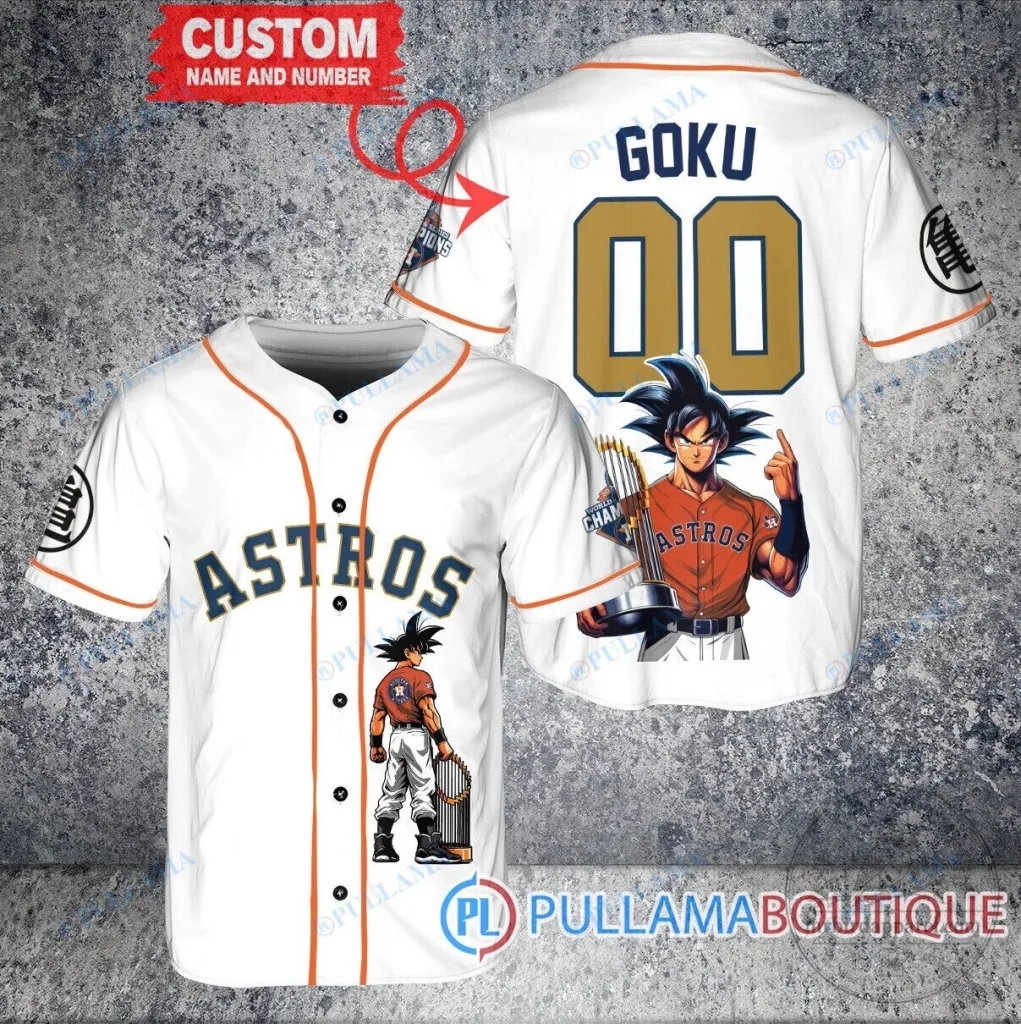 Houston Astros Baseball Goku Super Saiyan Custom Jersey