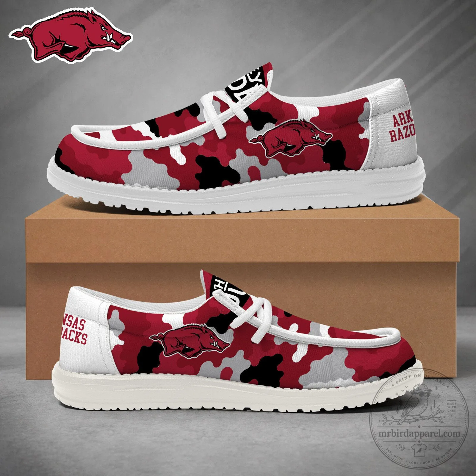 Arkansas Razorbacks NCAA Camouflage Game Day Loafer Shoes 5 Arkansas Razorbacks NCAA Camouflage Game Day Loafer Shoes