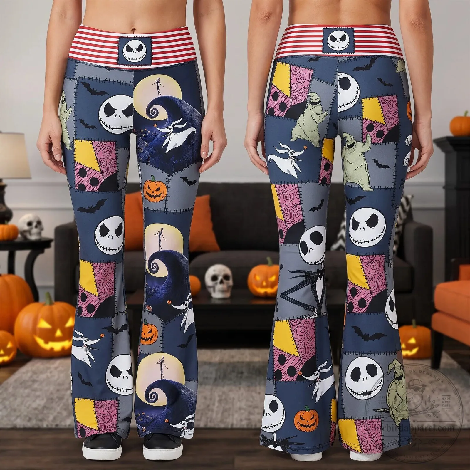 Nightmare Before Christmas Jack Skellington Flare Leggings