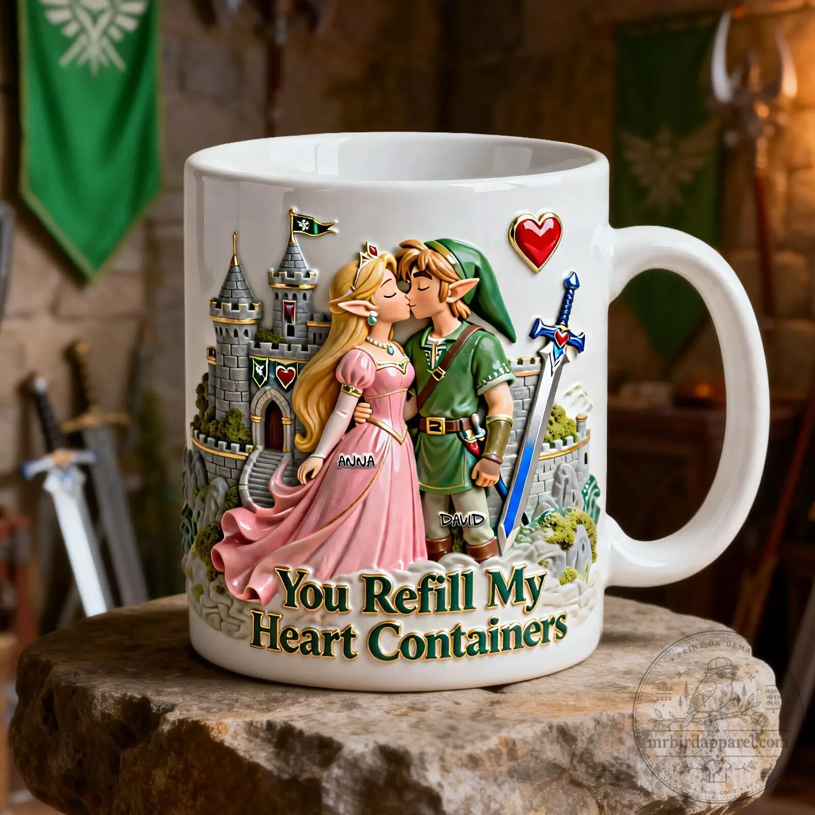 Legend of Zelda Link and Princess Zelda You Refill My Heart Containers Coffee Mug 10 Legend of Zelda Link and Princess Zelda You Refill My Heart Containers Coffee Mug