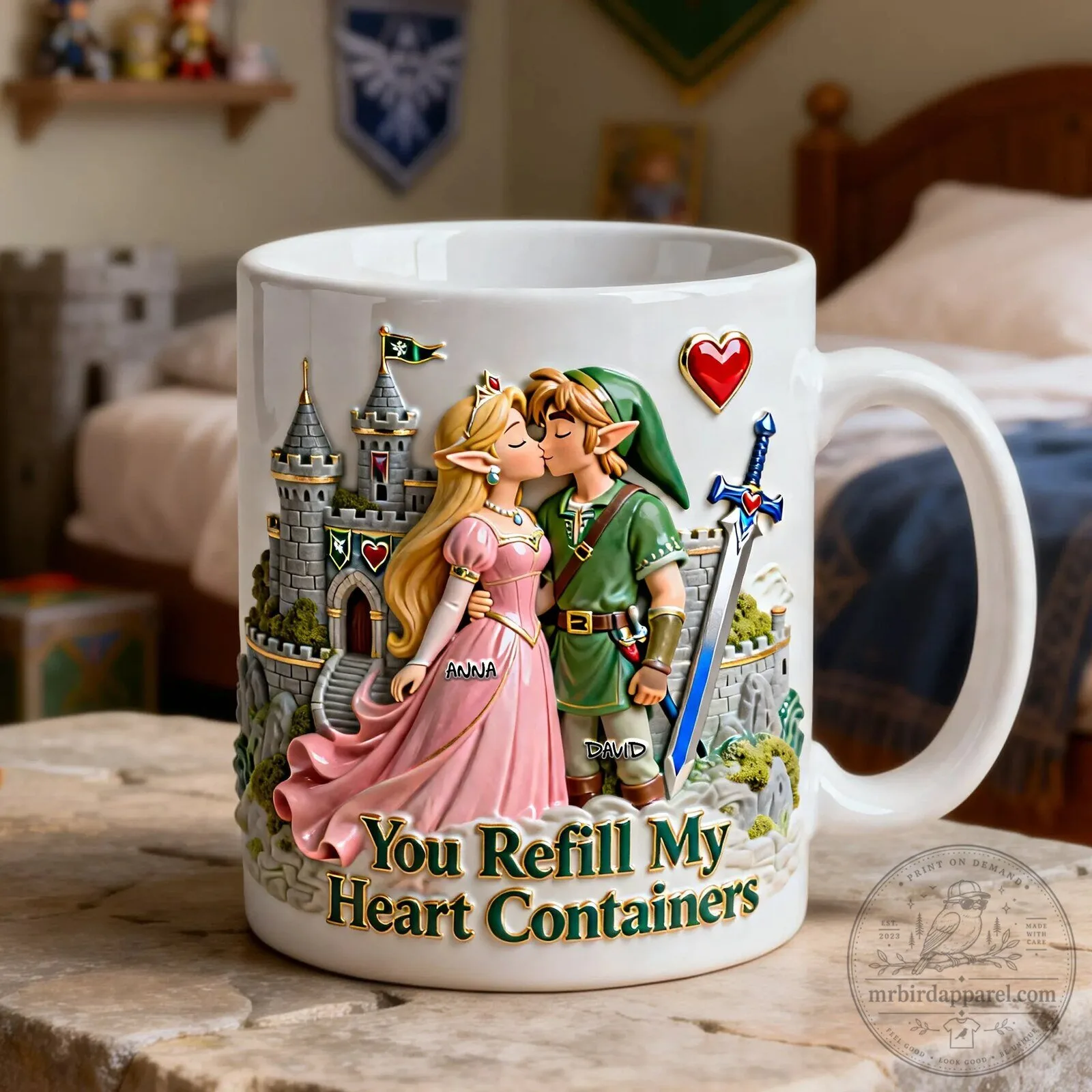 Legend of Zelda Link and Princess Zelda You Refill My Heart Containers Coffee Mug 11 Legend of Zelda Link and Princess Zelda You Refill My Heart Containers Coffee Mug