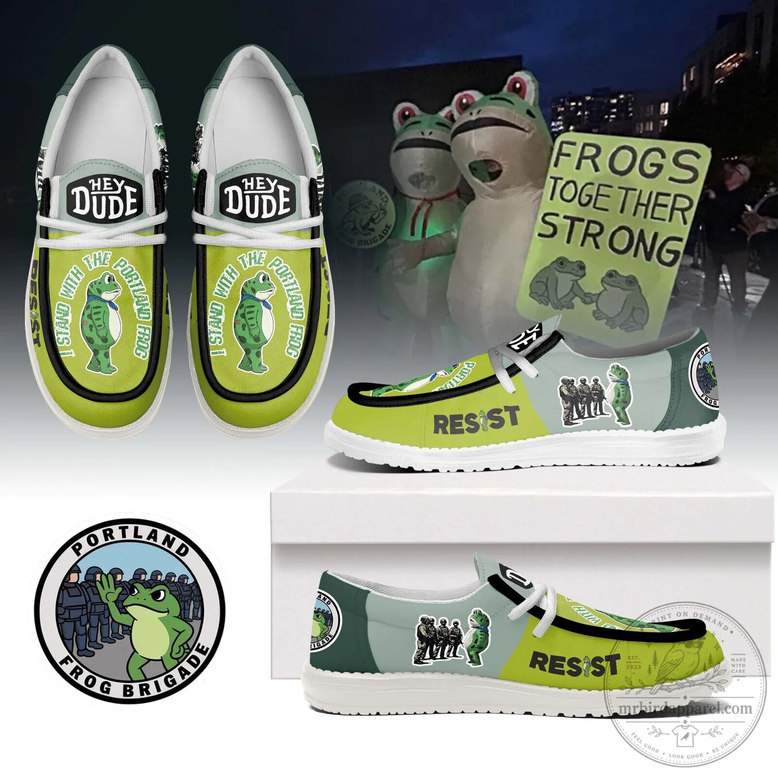 Portland Frog Brigade Resist Hey Dude Shoes