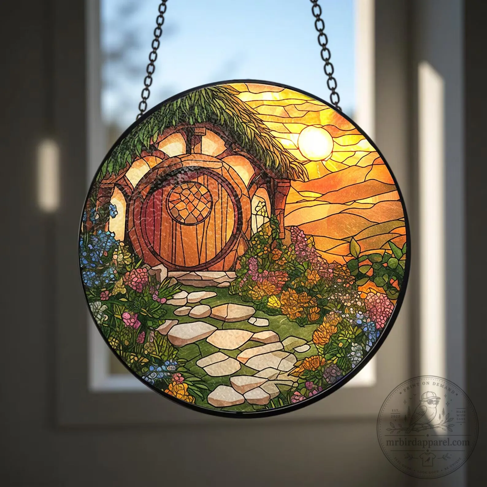 Lord of the Rings Hobbiton Bag End Stained Glass Suncatcher 11 Lord of the Rings Hobbiton Bag End Stained Glass Suncatcher
