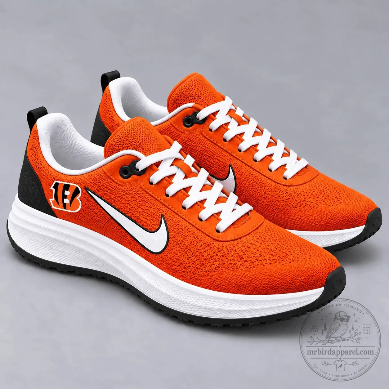 Cincinnati Bengals NFL Team Orange White Black Fan Edition Sport Shoes