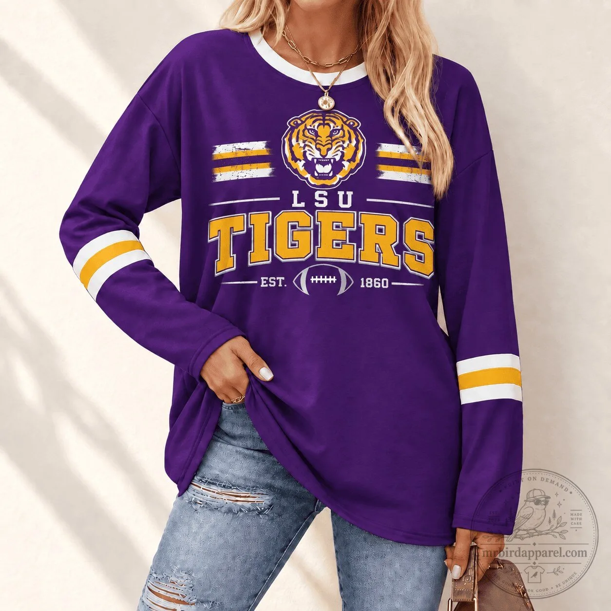 Louisiana State University Tigers Established 1860 Football Long-Sleeve T-Shirt