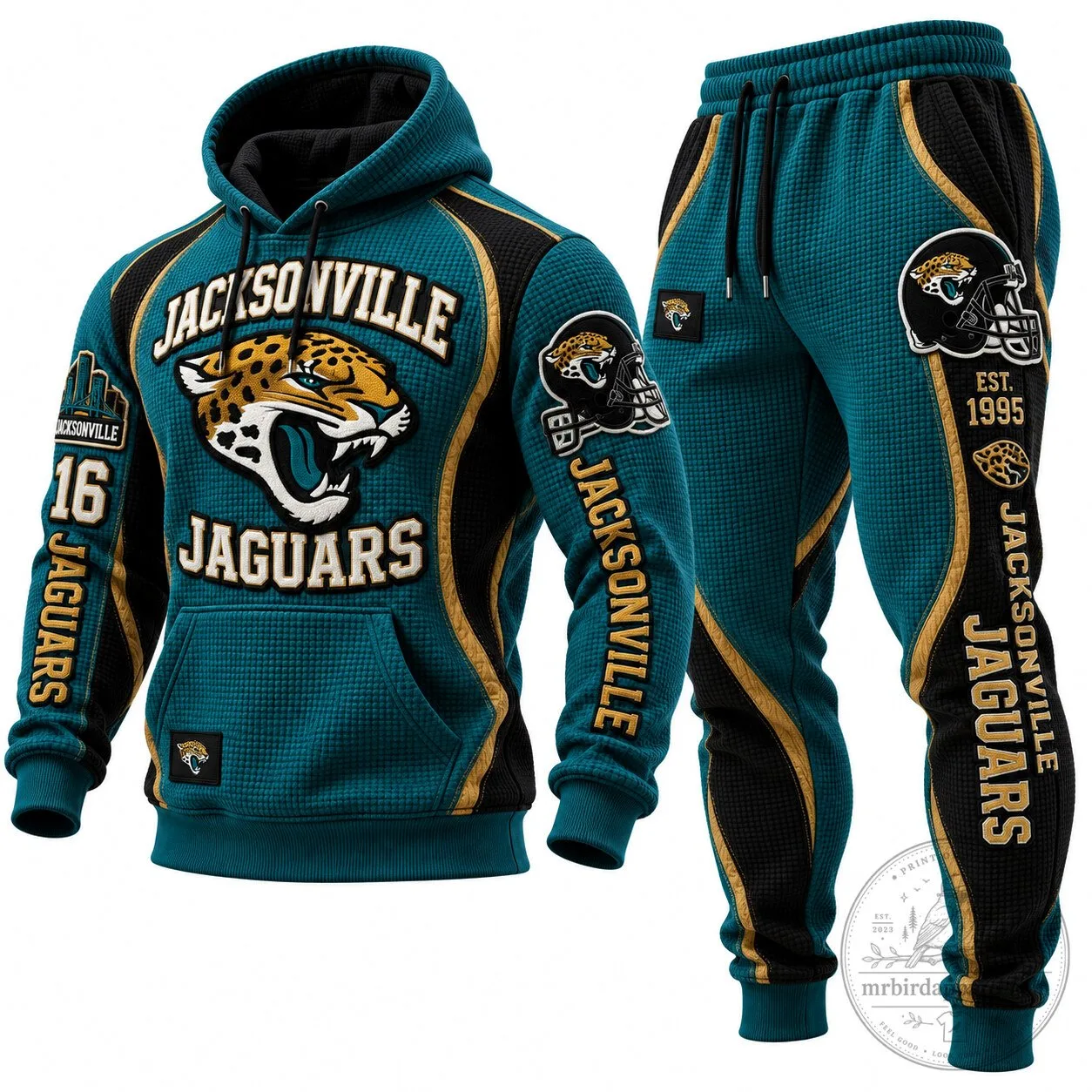 Jacksonville Jaguars Waffle Knit Hoodie and Jogger Pants Set