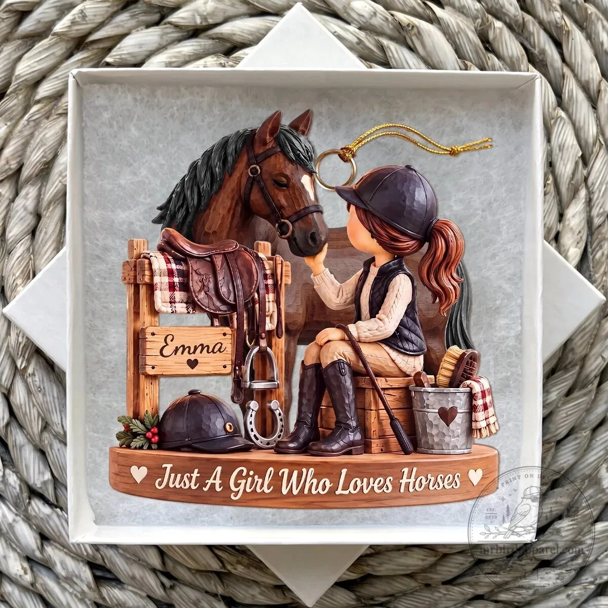 Personalized Horse Riding Girl Christmas Ornament with Custom Name 7 Personalized Horse Riding Girl Christmas Ornament with Custom Name