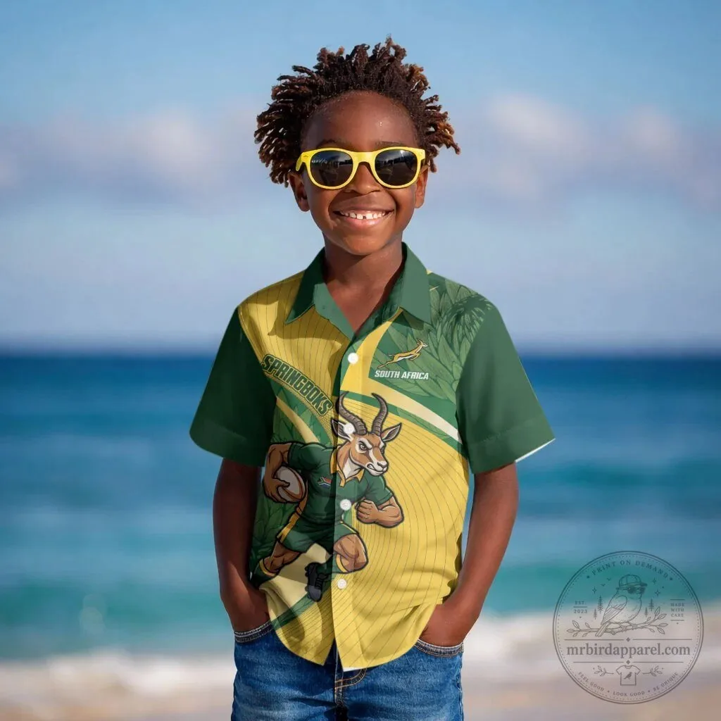South Africa Springboks Rugby Mascot Kids Hawaiian Shirt