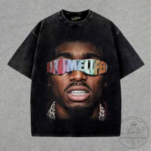 Quavo Huncho 2026 Album Cover Art Black Washed Graphic T-Shirt