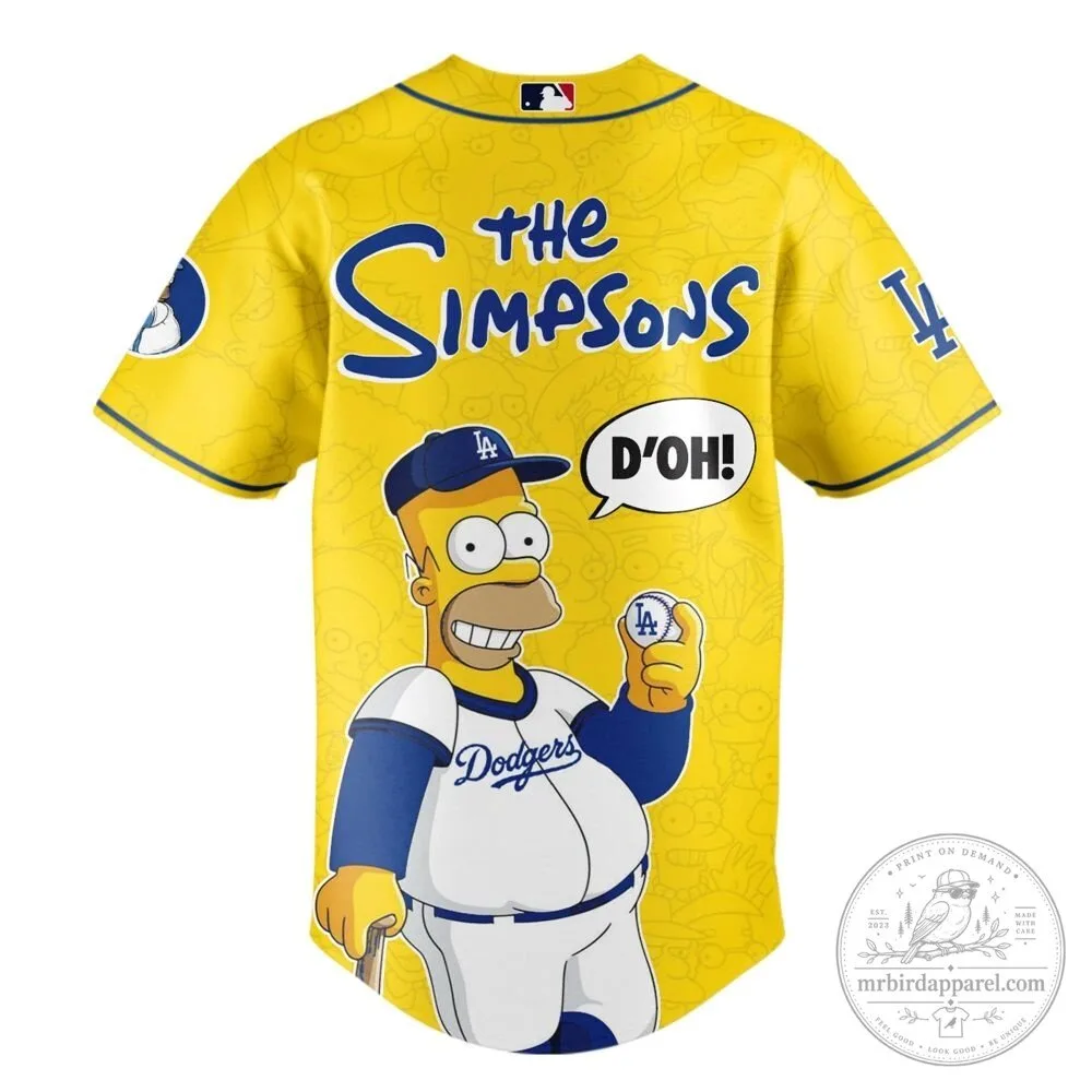 Homer Simpson Baseball Jersey featuring Los Angeles Dodgers from The Simpsons 9 Homer Simpson Baseball Jersey featuring Los Angeles Dodgers from The Simpsons