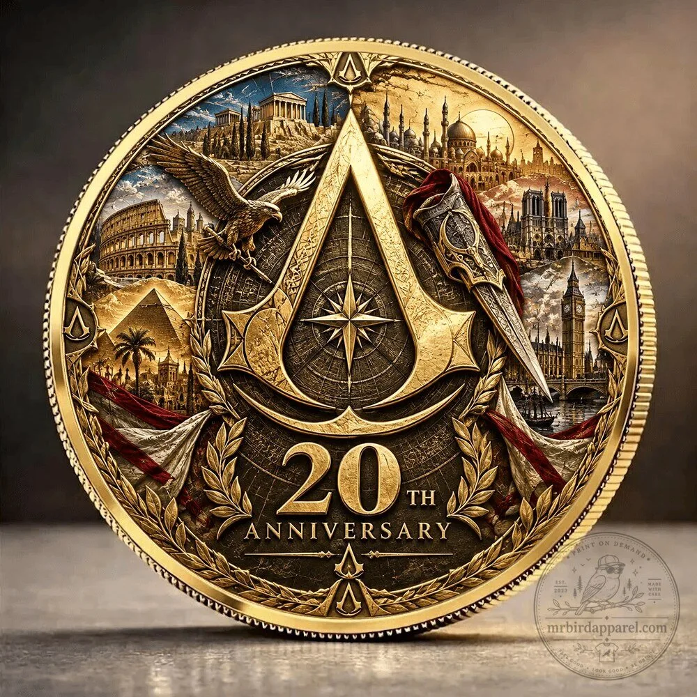 Commemorative Gold Coin Collectible for the 20th Anniversary of Assassin's Creed 1 Commemorative Gold Coin Collectible for the 20th Anniversary of Assassin's Creed