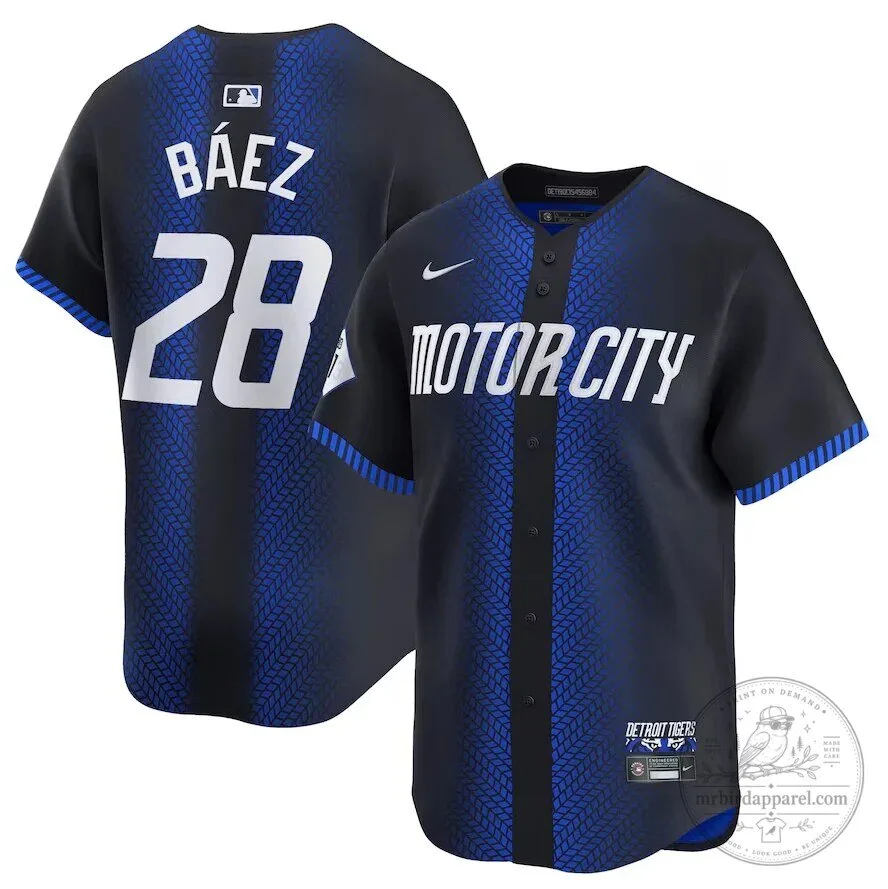 Javier Baez Detroit Tigers City Connect 2024 Black Baseball Jersey 3 Javier Baez Detroit Tigers City Connect 2024 Black Baseball Jersey