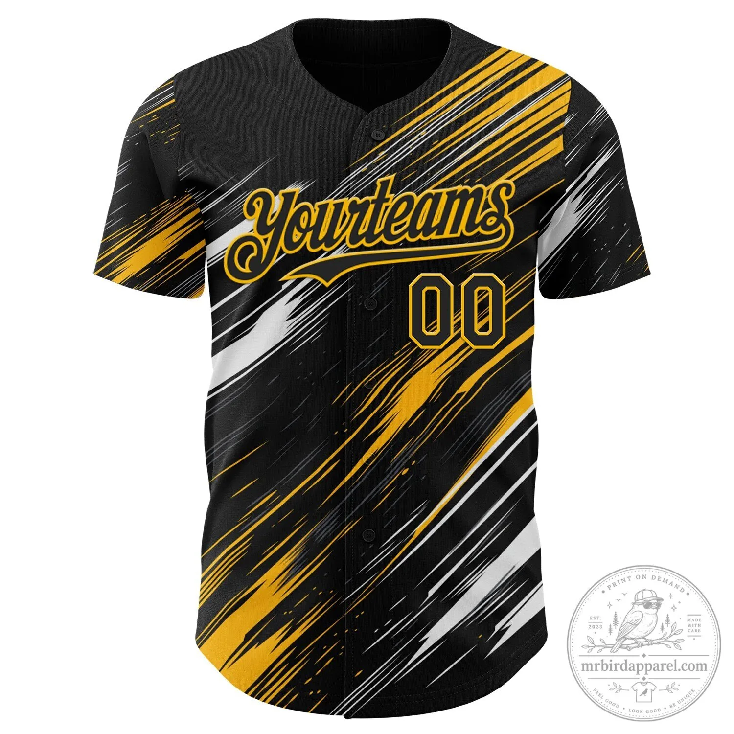 Custom Black Gold White Diagonal Scratch Brush Stroke Authentic Baseball Jersey 10 Custom Black Gold White Diagonal Scratch Brush Stroke Authentic Baseball Jersey