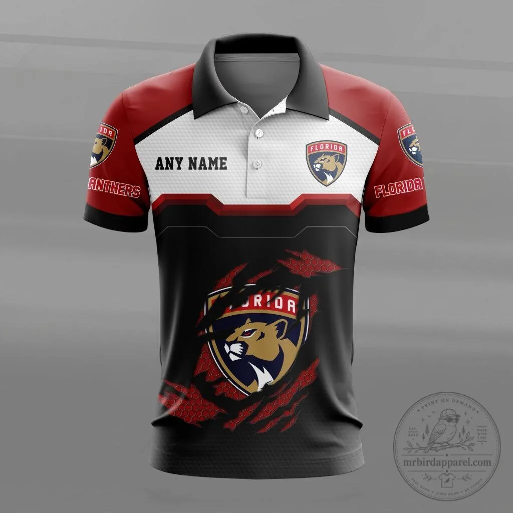 Florida Panthers Personalized Name National Hockey League Fan Polo Shirt 4 Florida Panthers Personalized Name National Hockey League Fan Polo Shirt