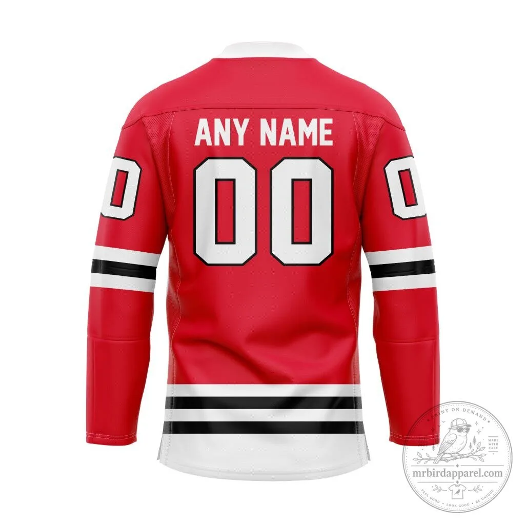 Niagara IceDogs Personalized Red Lace Hockey Jersey 7 Niagara IceDogs Personalized Red Lace Hockey Jersey