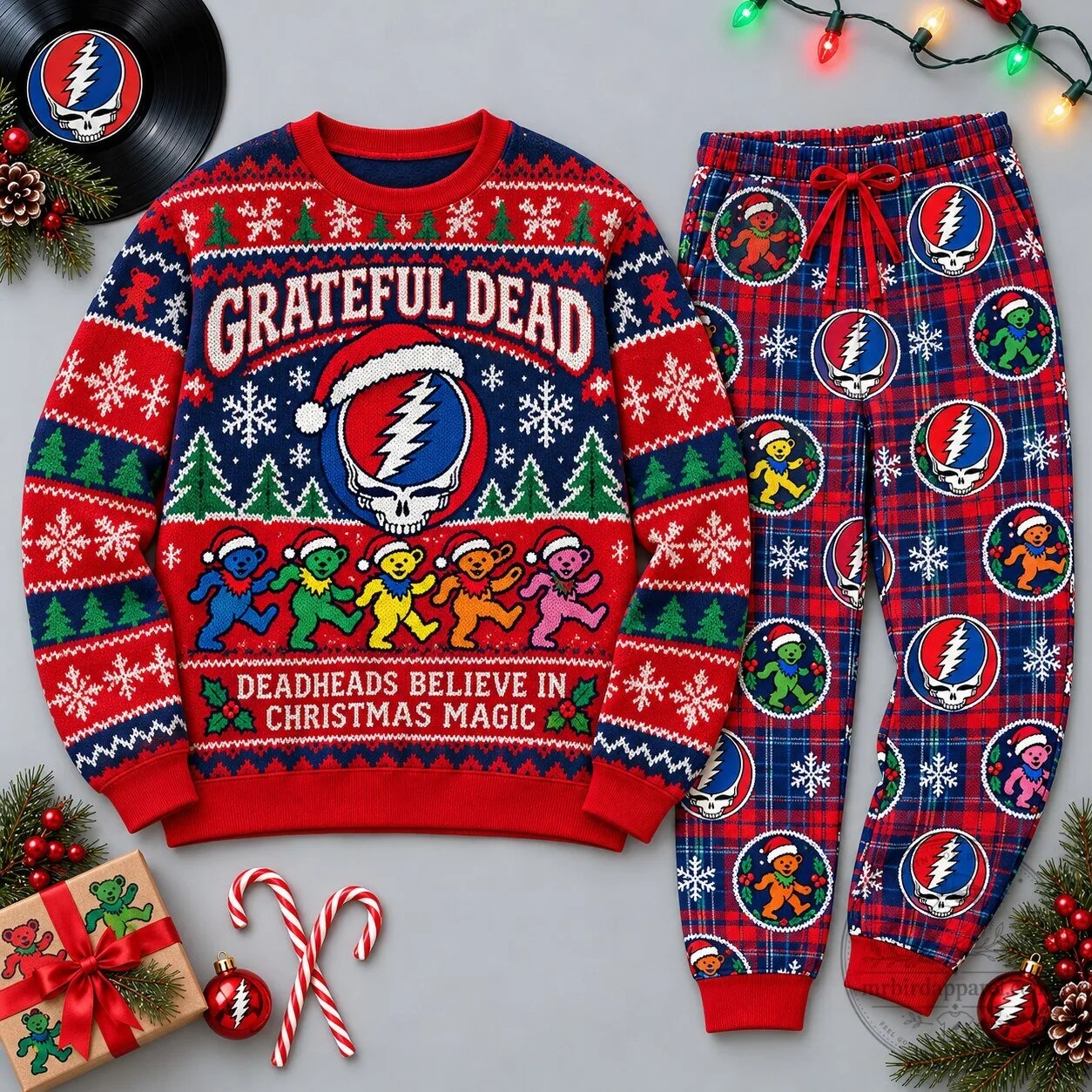 Grateful Dead Dancing Bears Christmas Magic Holiday Sweatshirt
