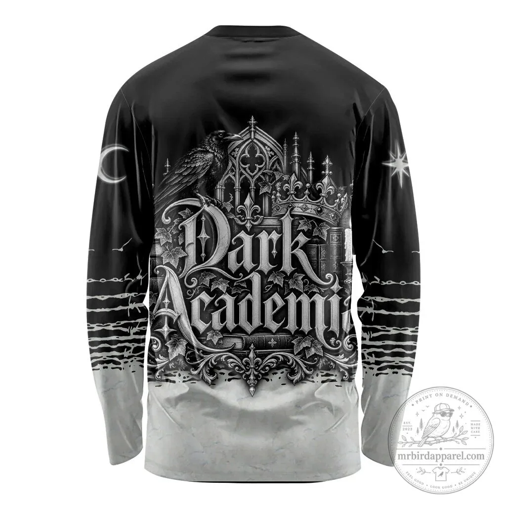 Gothic Raven Crown and Books Dark Academia Aesthetic Long Sleeve Shirt 7 Gothic Raven Crown and Books Dark Academia Aesthetic Long Sleeve Shirt