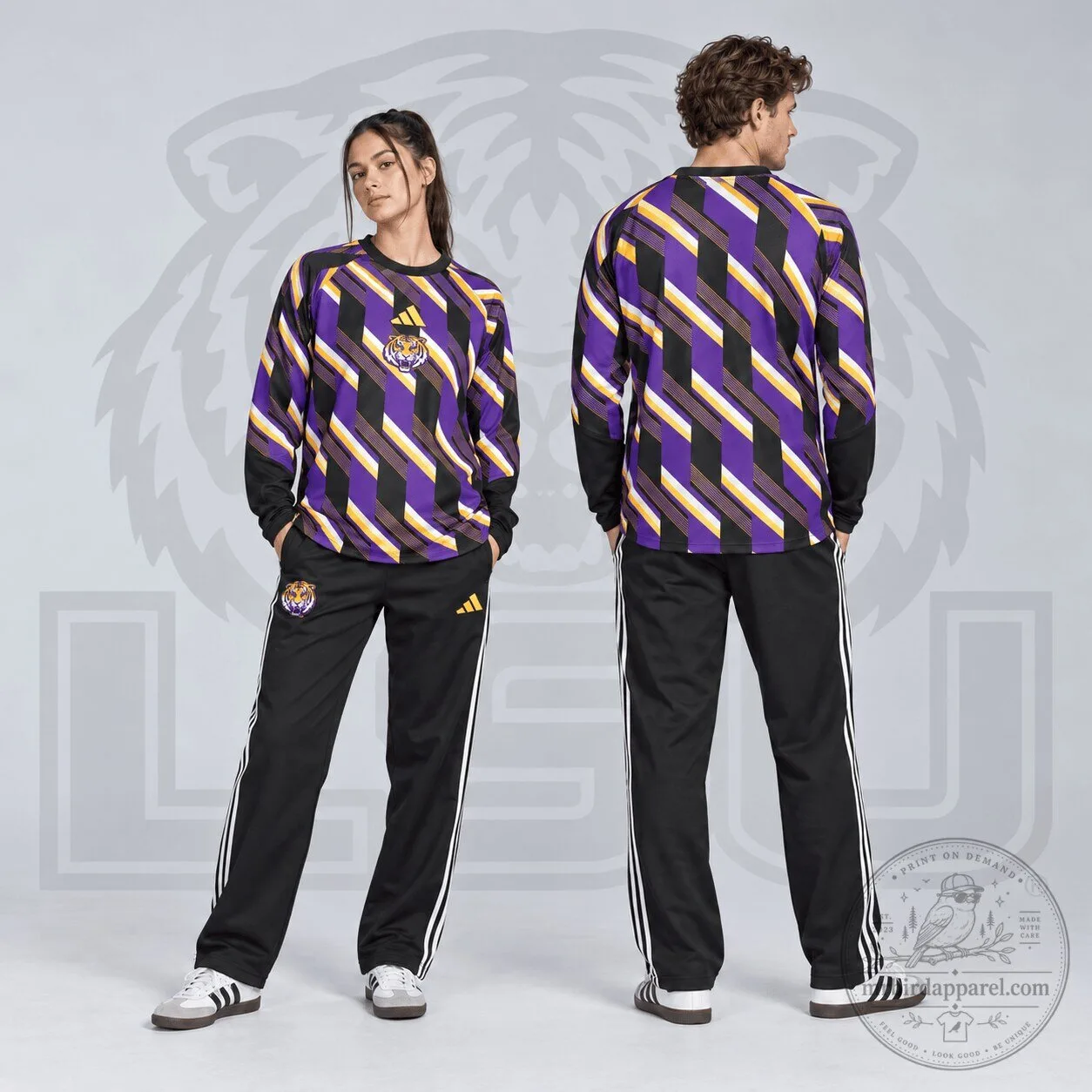 Louisiana State University Tigers Diagonal Stripe Performance Long Sleeve Shirt 2 Louisiana State University Tigers Diagonal Stripe Performance Long Sleeve Shirt