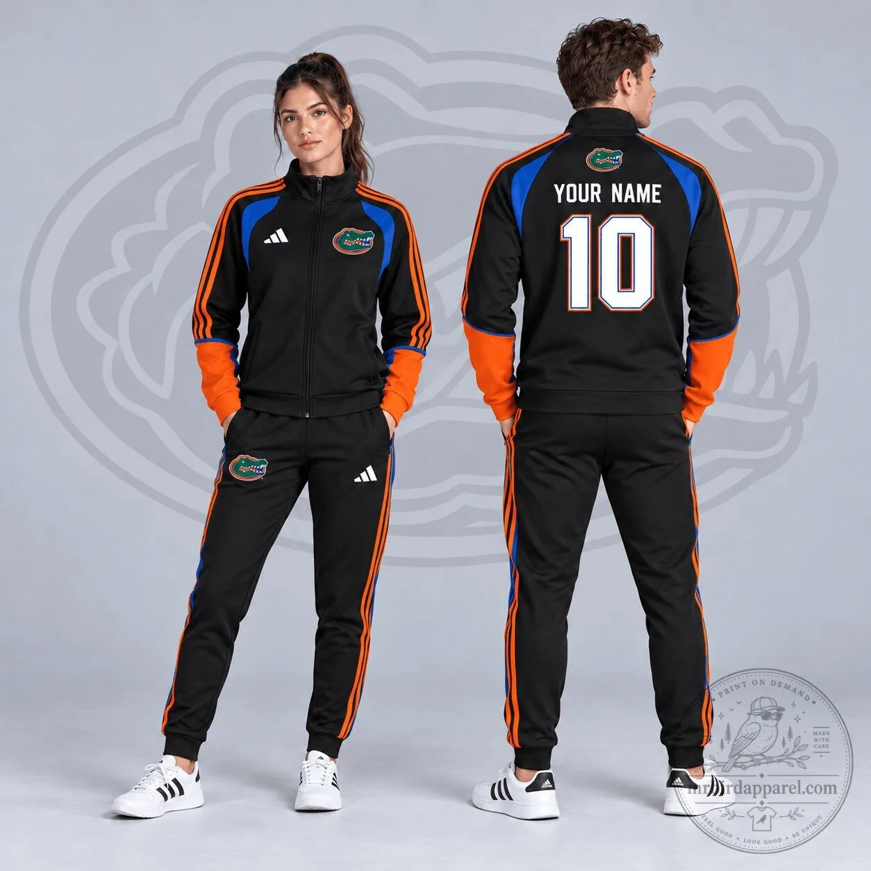 Florida Gators Personalized Varsity Stripe Full-Zip Tracksuit Jacket and Jogger Set