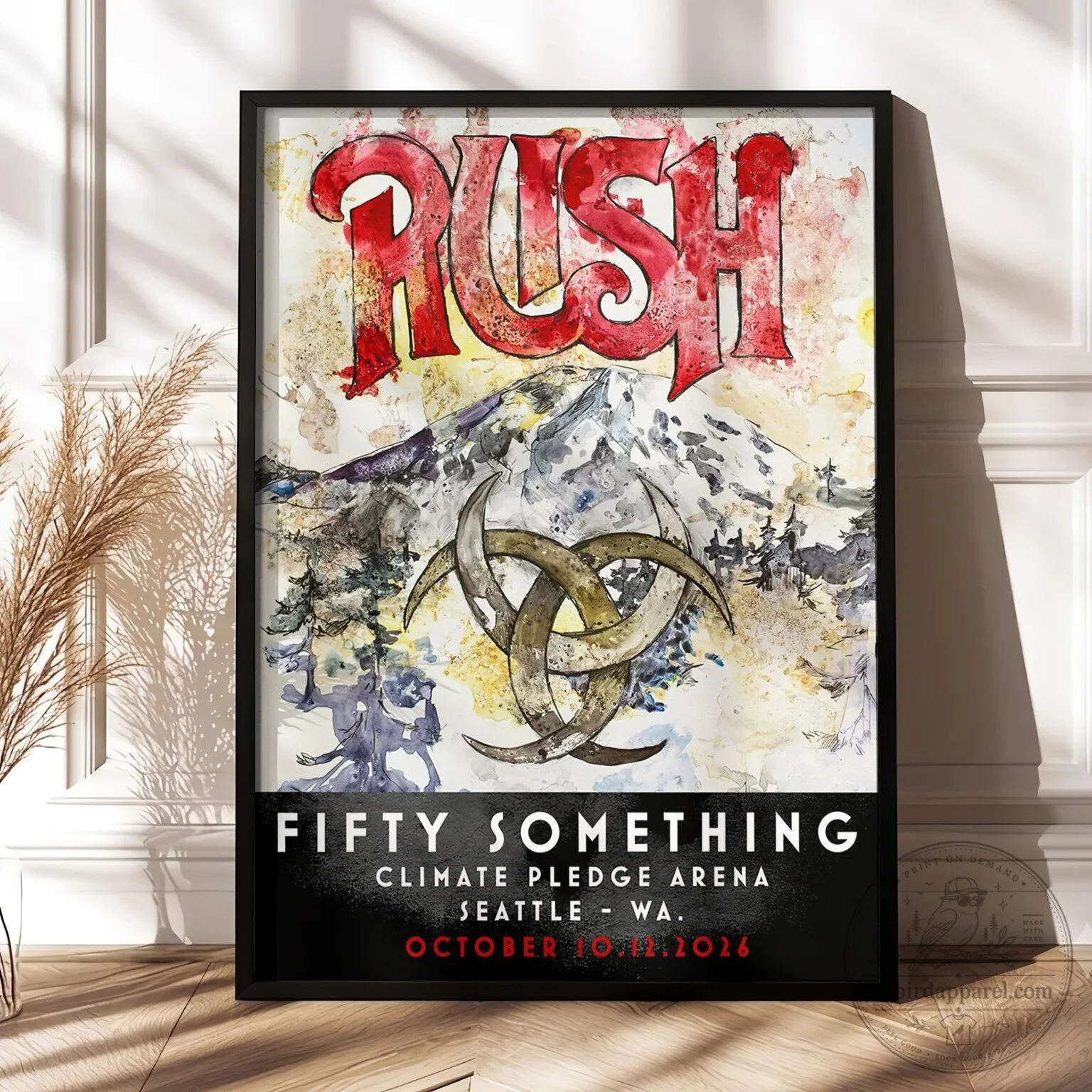 Rush Fifty Something Climate Pledge Arena Seattle Concert Poster