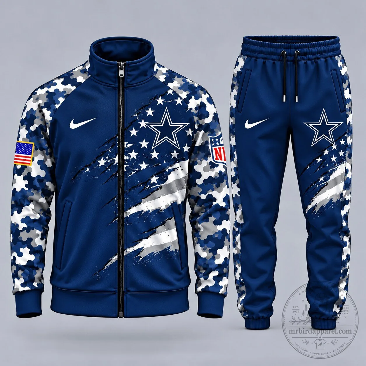 Dallas Cowboys Patriotic Camouflage Full-Zip Tracksuit Jacket