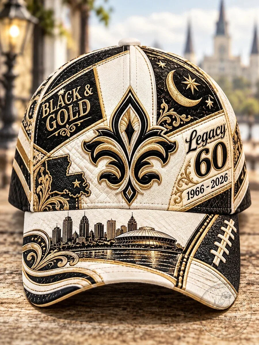 New Orleans Saints Black and Gold Legacy 60th Anniversary Baseball Cap Hat