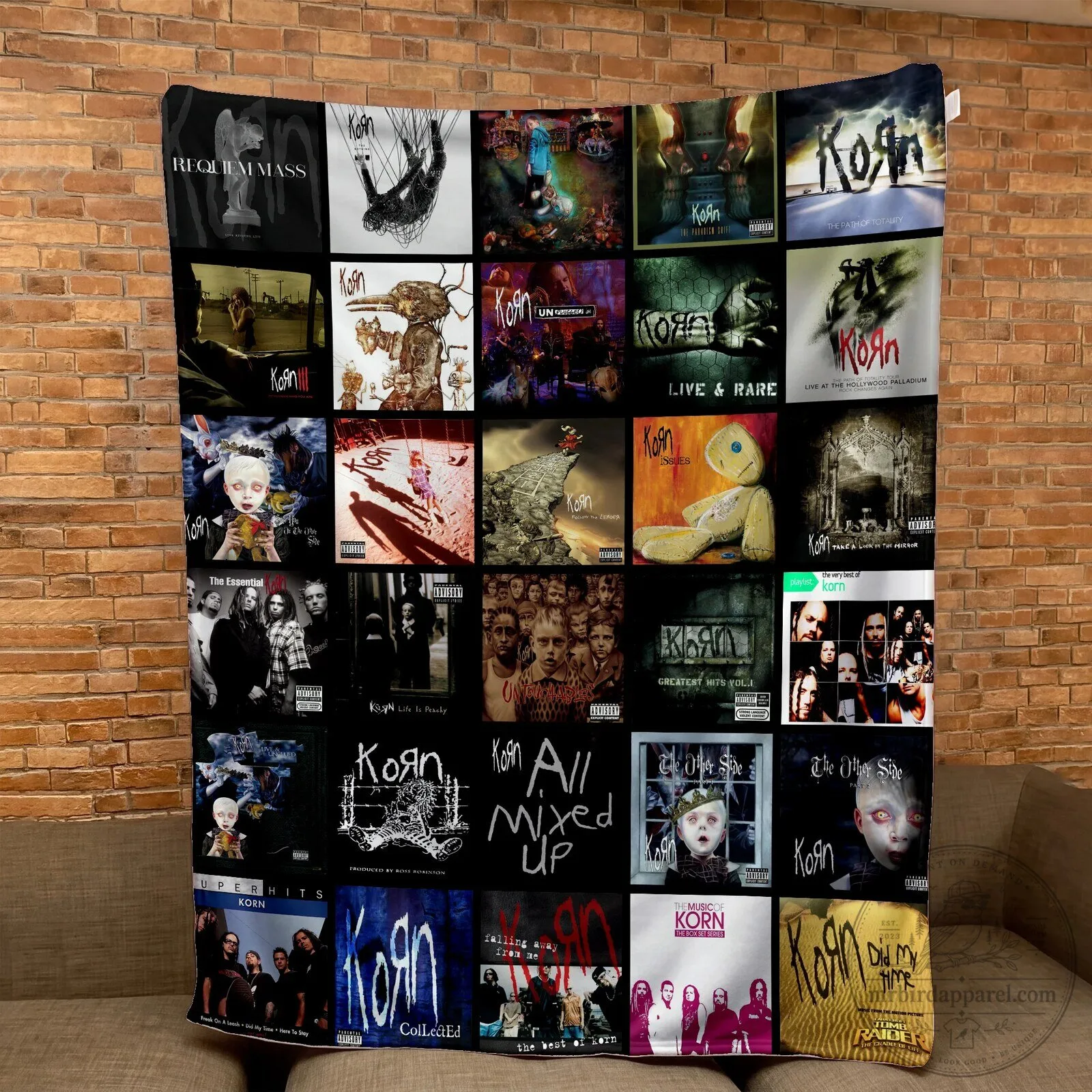 Korn Band Album Covers Collage Music Fan Sherpa Blanket