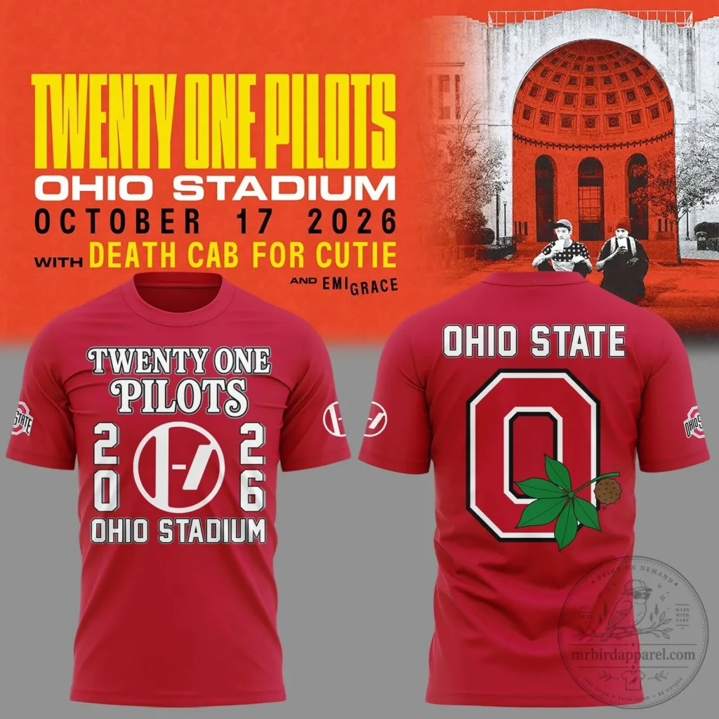 Twenty One Pilots Ohio Stadium Concert October 2026 Red T-Shirt Twenty One Pilots Ohio Stadium Concert October 2026 Red T-Shirt