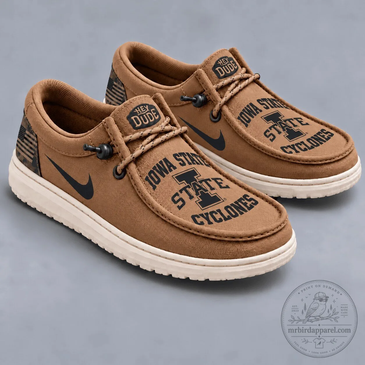 Iowa State Cyclones Team Logo Brown Casual Shoes 2 Iowa State Cyclones Team Logo Brown Casual Shoes
