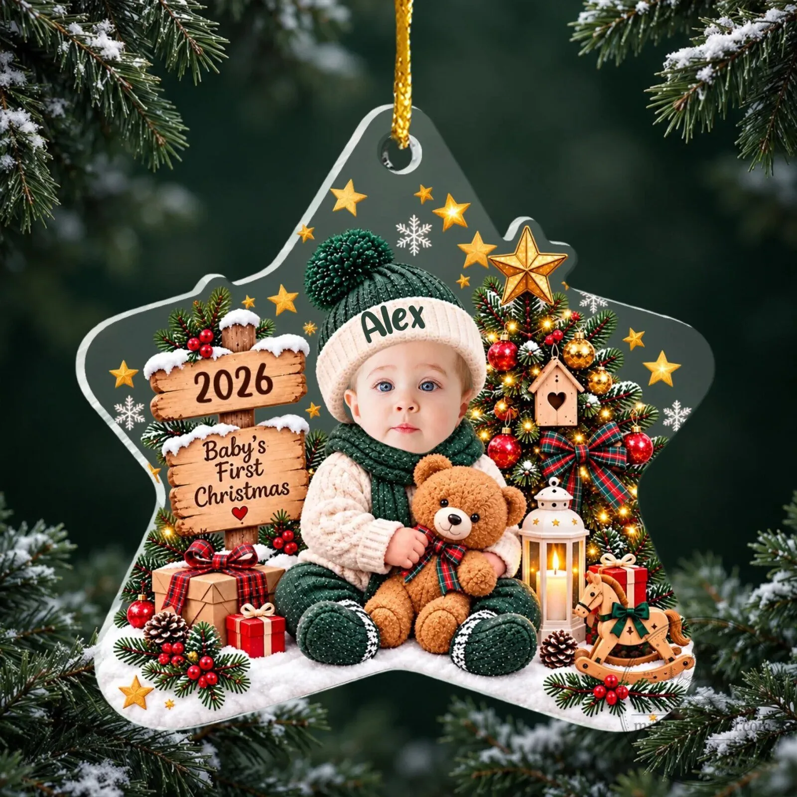 Personalized Baby's First Christmas 2026 Star Acrylic Ornament 1 Personalized Baby's First Christmas 2026 Star Acrylic Ornament