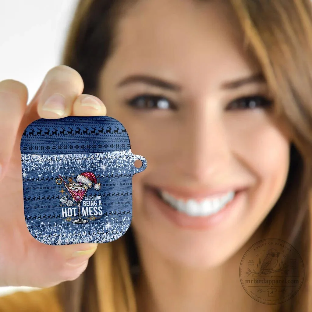 Sleighing Being A Hot Mess Christmas Cocktail AirPods Case 9 Sleighing Being A Hot Mess Christmas Cocktail AirPods Case