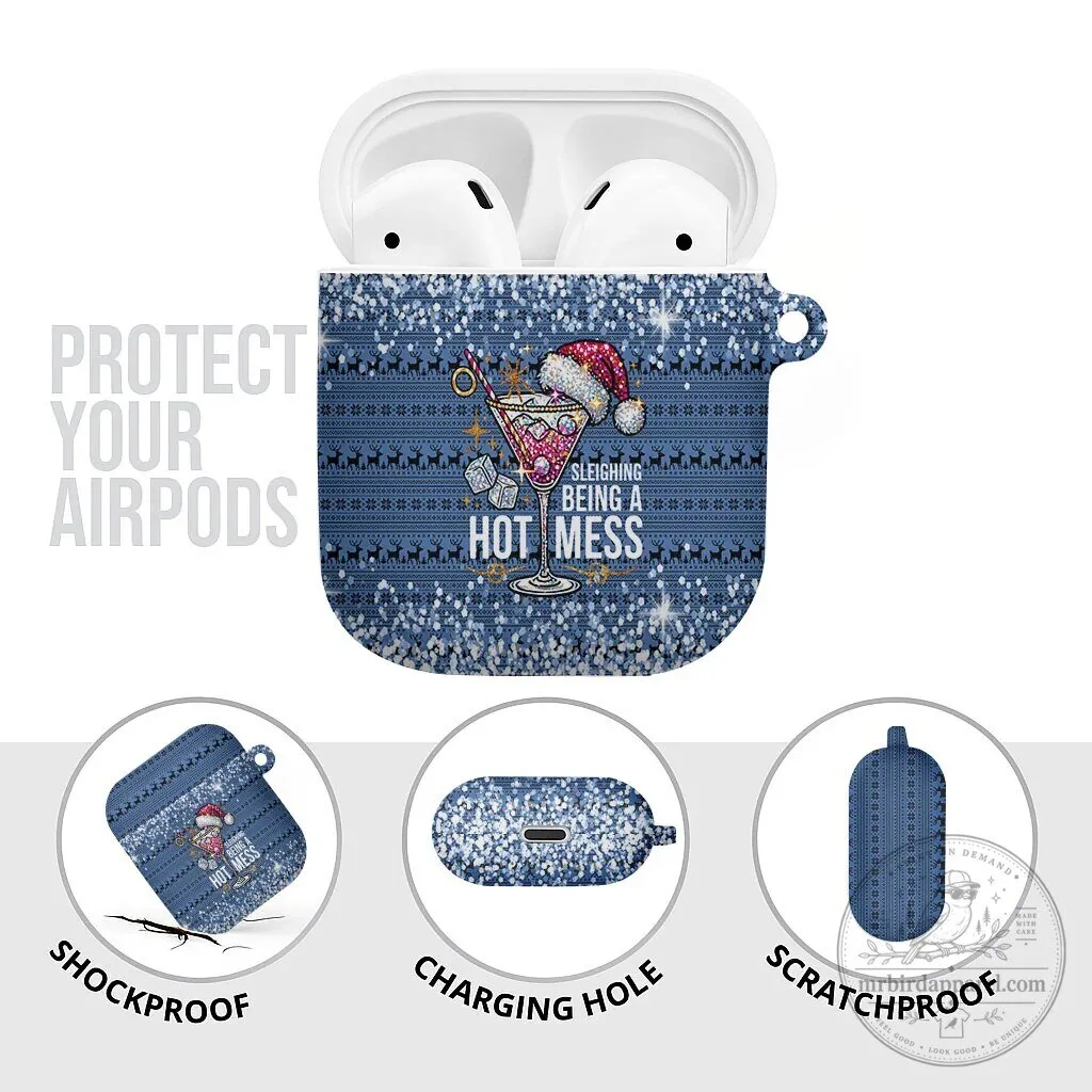 Sleighing Being A Hot Mess Christmas Cocktail AirPods Case 13 Sleighing Being A Hot Mess Christmas Cocktail AirPods Case