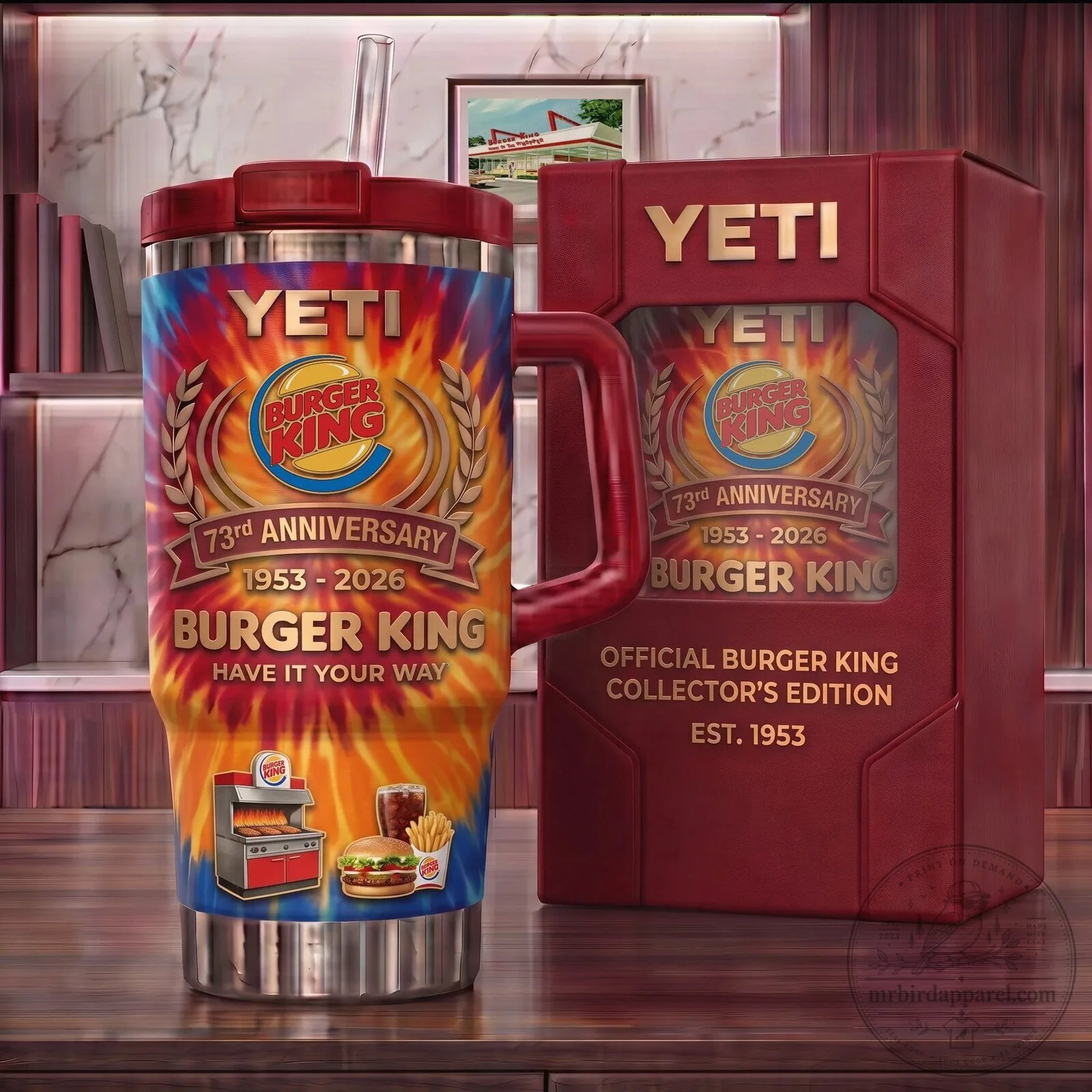 Burger King 73rd Anniversary Tie-Dye Yeti Tumbler