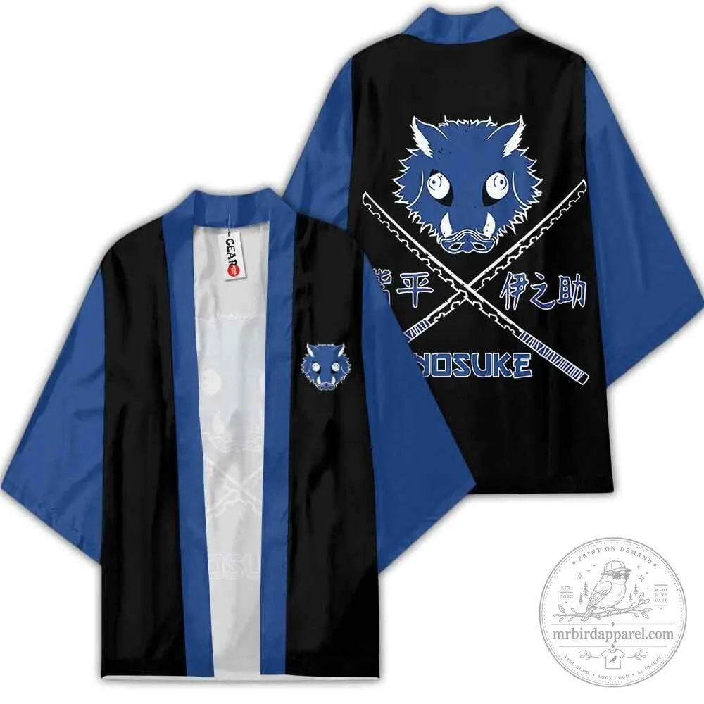Demon Slayer Inosuke Hashibira Kimono Anime Cosplay Short Sleeve Jacket 9 Demon Slayer Inosuke Hashibira Kimono Anime Cosplay Short Sleeve Jacket