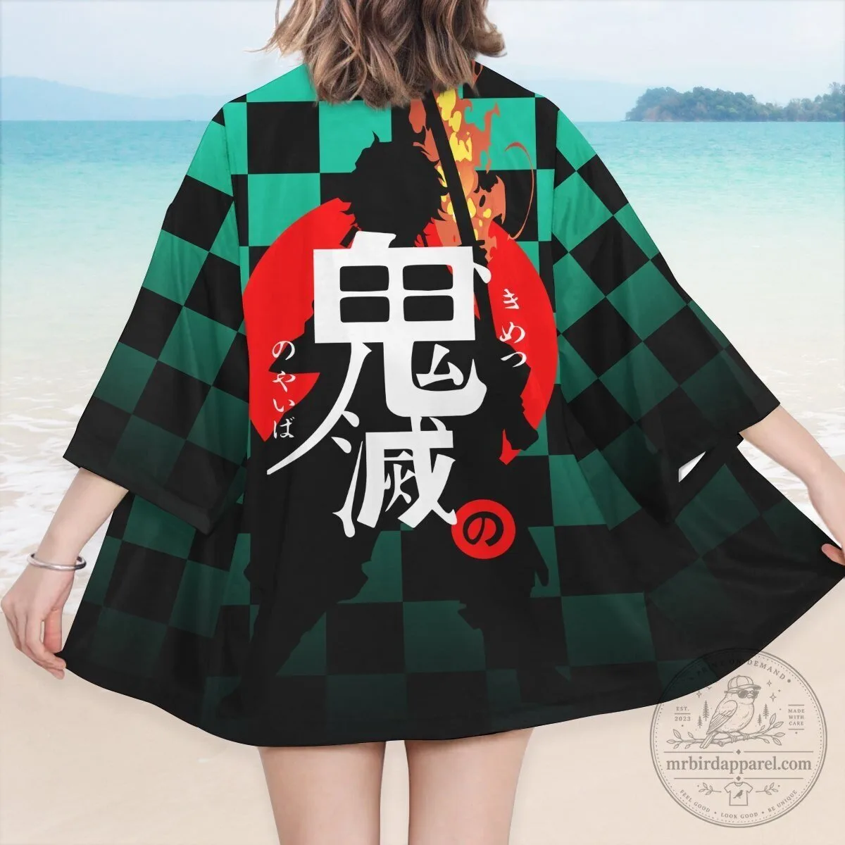 Demon Slayer Kimetsu No Yaiba Tanjiro Kamado Green Checkered Anime Kimono Jacket 17 Demon Slayer Kimetsu No Yaiba Tanjiro Kamado Green Checkered Anime Kimono Jacket