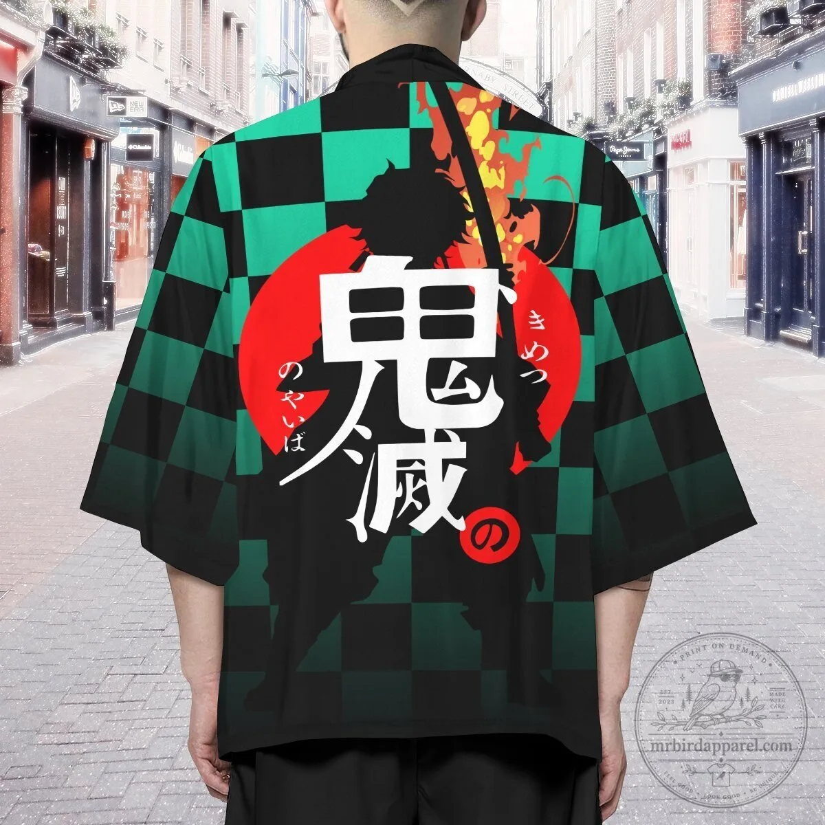 Demon Slayer Kimetsu No Yaiba Tanjiro Kamado Green Checkered Anime Kimono Jacket 19 Demon Slayer Kimetsu No Yaiba Tanjiro Kamado Green Checkered Anime Kimono Jacket