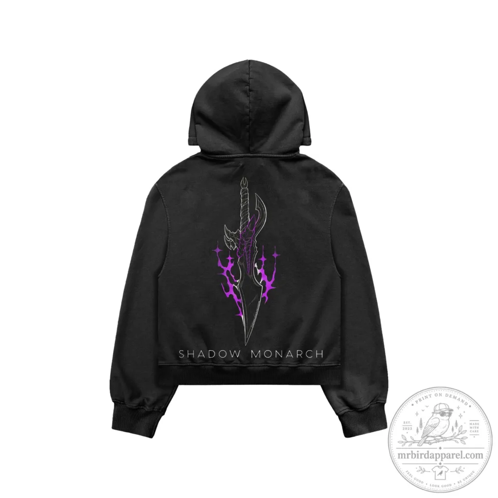Shadow Monarch Knight Killer Sword Graphic Black Zipper Hoodie Shadow Monarch Knight Killer Sword Graphic Black Zipper Hoodie