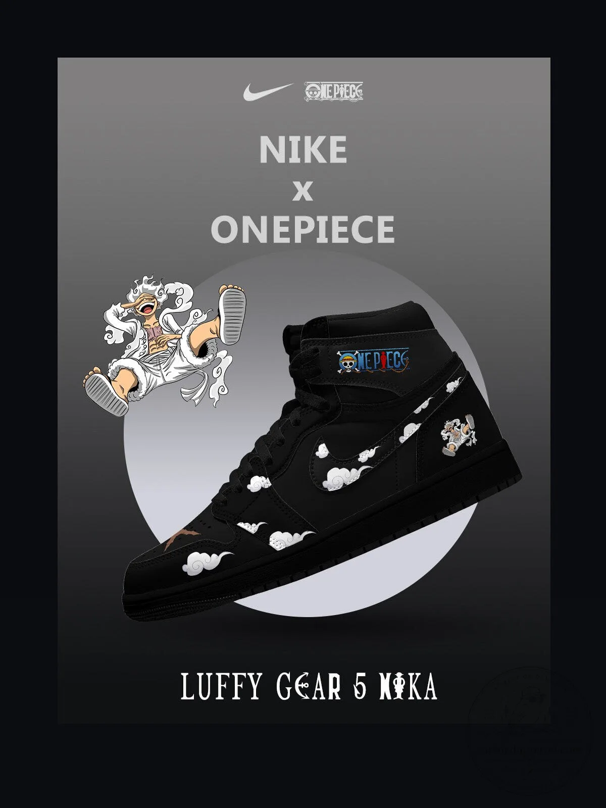 One Piece Monkey D. Luffy Gear 5 Nika High-Top Sneakers