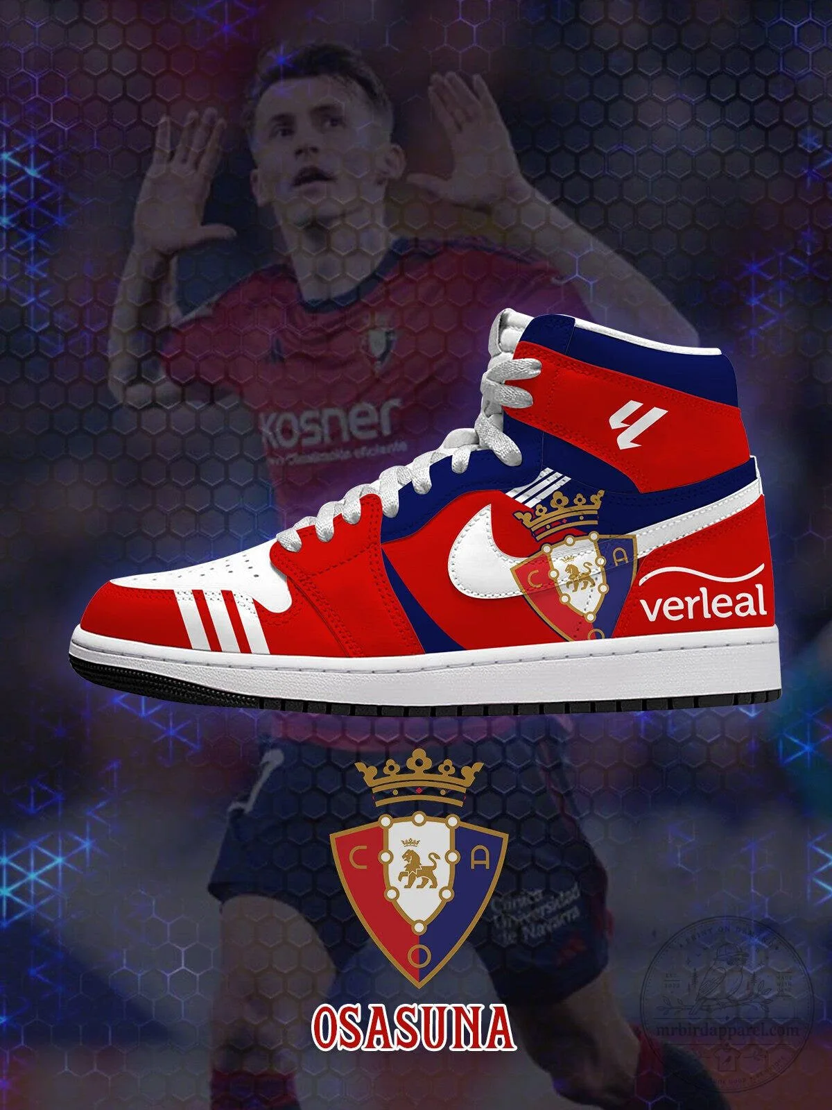 Osasuna Football Club Red White High-Top Sneakers 1 Osasuna Football Club Red White High-Top Sneakers