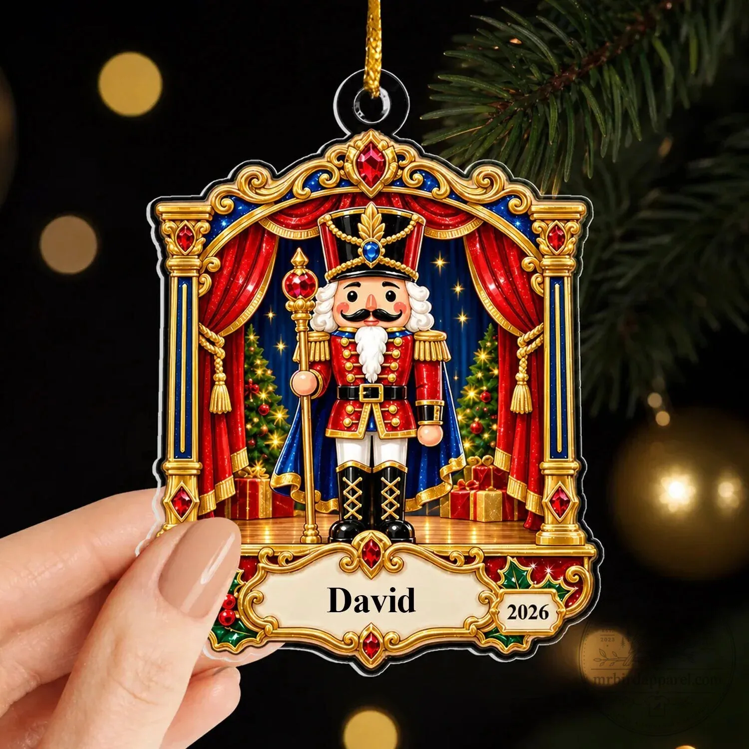 Personalized Nutcracker Stage Archway Christmas Tree Ornament 19 Personalized Nutcracker Stage Archway Christmas Tree Ornament