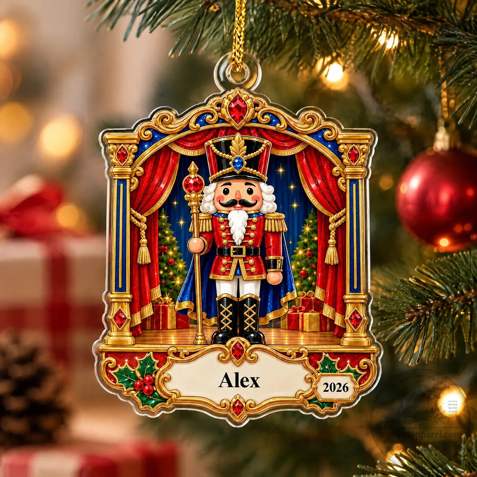 Personalized Nutcracker Stage Archway Christmas Tree Ornament 20 Personalized Nutcracker Stage Archway Christmas Tree Ornament