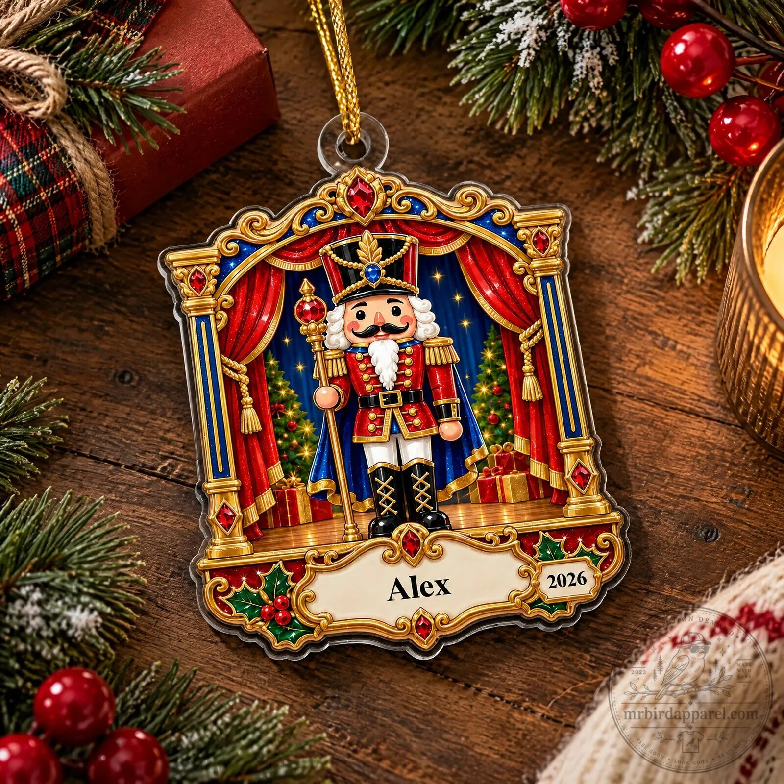 Personalized Nutcracker Stage Archway Christmas Tree Ornament 21 Personalized Nutcracker Stage Archway Christmas Tree Ornament