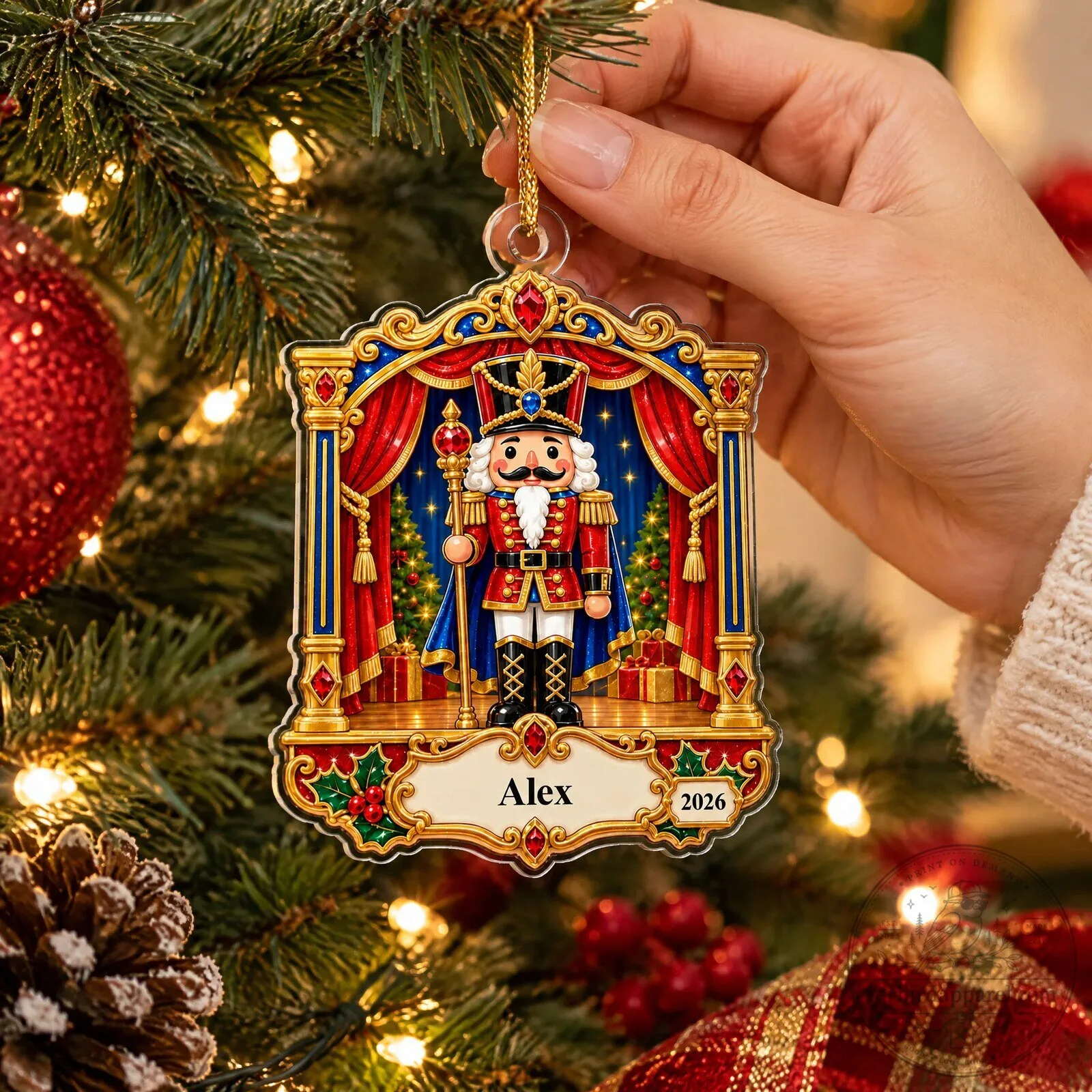Personalized Nutcracker Stage Archway Christmas Tree Ornament 23 Personalized Nutcracker Stage Archway Christmas Tree Ornament