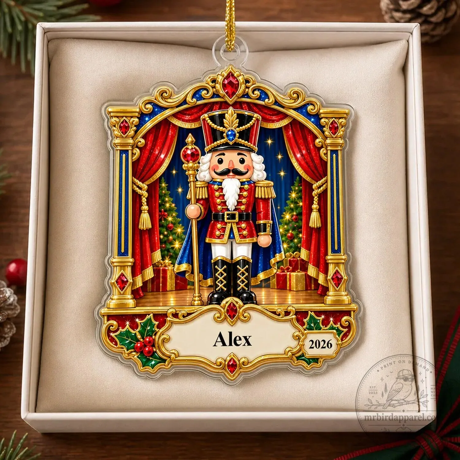 Personalized Nutcracker Stage Archway Christmas Tree Ornament 24 Personalized Nutcracker Stage Archway Christmas Tree Ornament