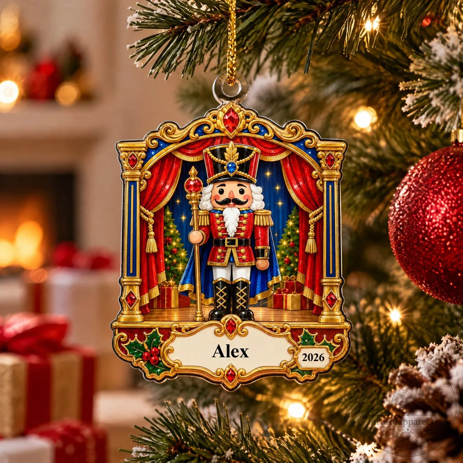 Personalized Nutcracker Stage Archway Christmas Tree Ornament 25 Personalized Nutcracker Stage Archway Christmas Tree Ornament