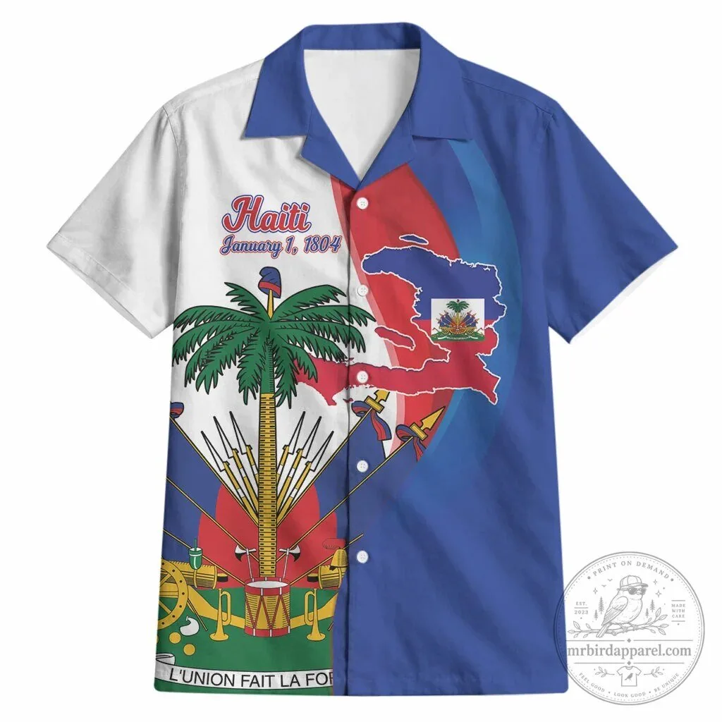 Haiti Independence Day 1804 Viv Libete Flag Map Hawaiian Shirt