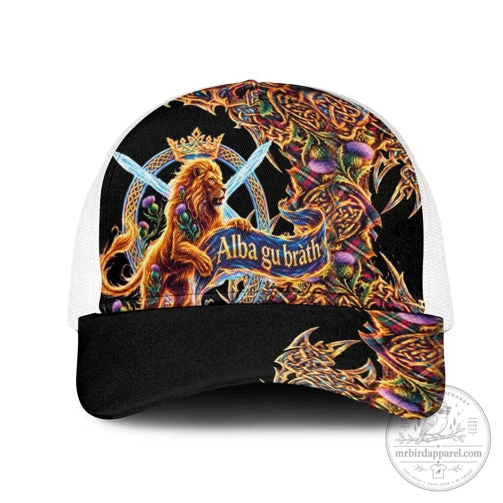 Scottish Royal Lion Rampant Alba Gu Brath Celtic Knotwork Trucker Cap Hat 5 Scottish Royal Lion Rampant Alba Gu Brath Celtic Knotwork Trucker Cap Hat